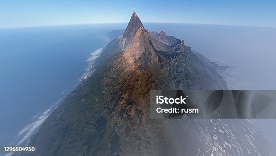 istock Aerial ultra wide angle volcanic landscape in Teide National Park, Tenerife, Canary islands, Spain 1296504950