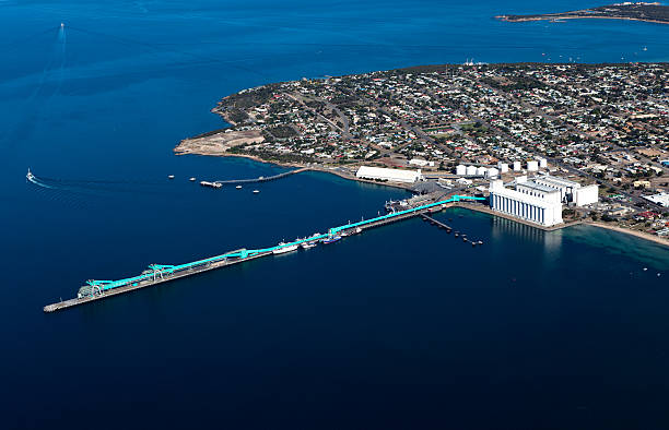 Aerial View Australia Port stock photo