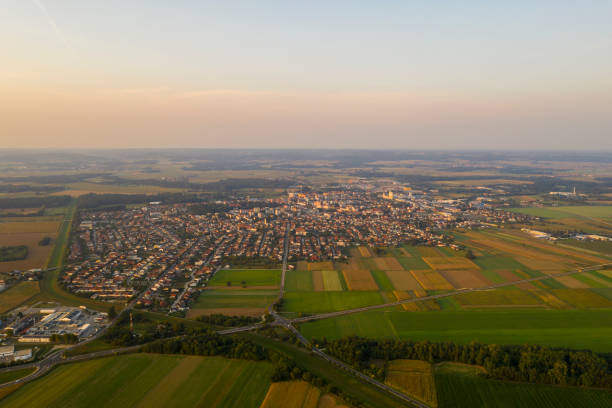 aerial-view-high-angle-view-of-rural-city-murska-sobota-picture-id1263857816