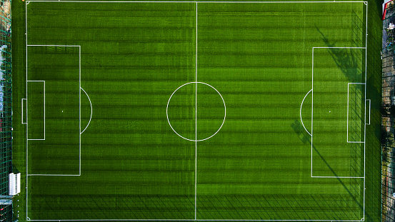 aerial view of a soccer field in Istanbul.