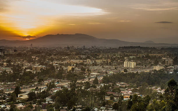 Aerial view of Addis Ababa stock photo