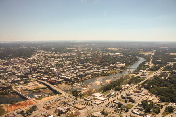 Aerial View of Columbus, Georgia stock photo