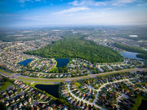 Aerial view of Kissimmee Florida stock photo