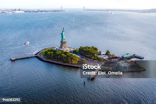 istock aerial view of Liberty Island with statue of Liberty. New York 946083292