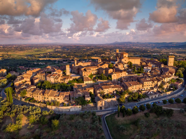 Photo of Aerial view of Lucignano old tuscan Town