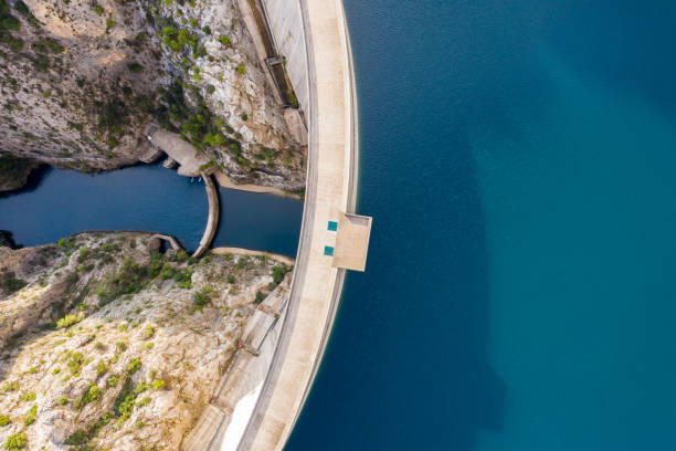 flygbild över manavgat-dammen - vattenkraft bildbanksfoton och bilder