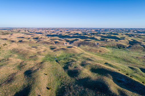 Aerial View Of Nebraska Sand Hills - Fotografie stock e altre immagini di  Ambientazione esterna - iStock