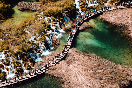 Aerial View Of Plitvice Lake Beautiful Landscape