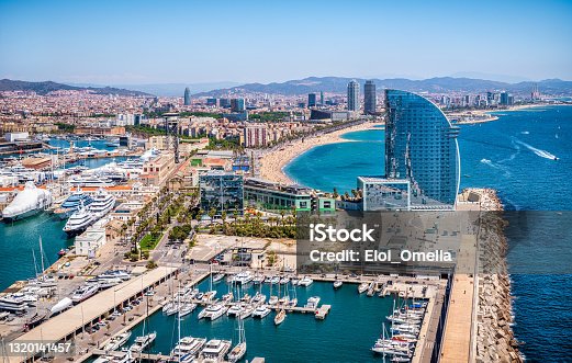 istock Aerial view of Port Vell, Barcelona, Catalonia, Spain 1320141457