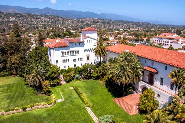 Aerial View of Santa Barbara, California, USA stock photo