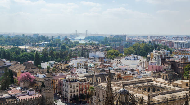 Aerial view of Seville from the Giralda stock photo