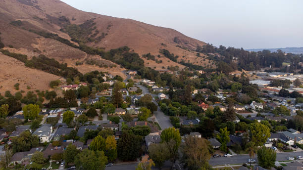 Aerial View of Small Town stock photo