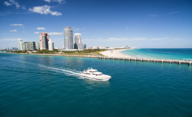 Aerial view of South Miami Beach stock photo