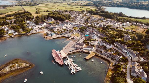 Aerial View of Strangford An aerial view of Strangford Co.Down strangford lough stock pictures, royalty-free photos & images