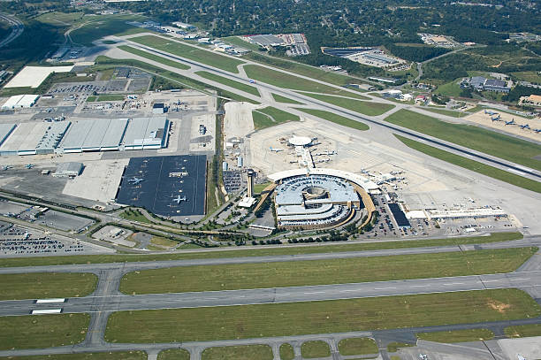 Aerial View of the Birmingham, Alabama Airport stock photo