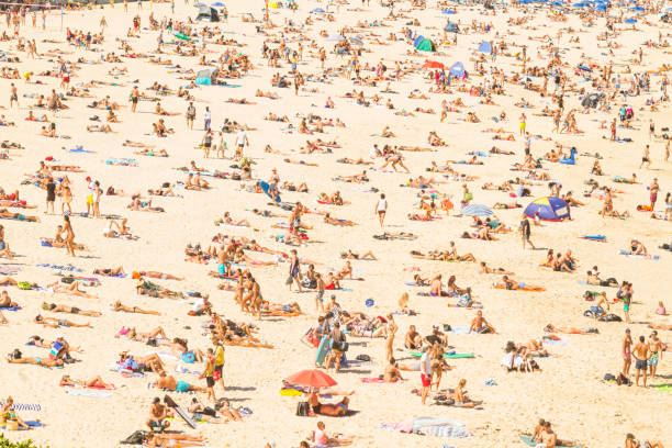 Aerial view of the Bondi Beach, Australia stock photo