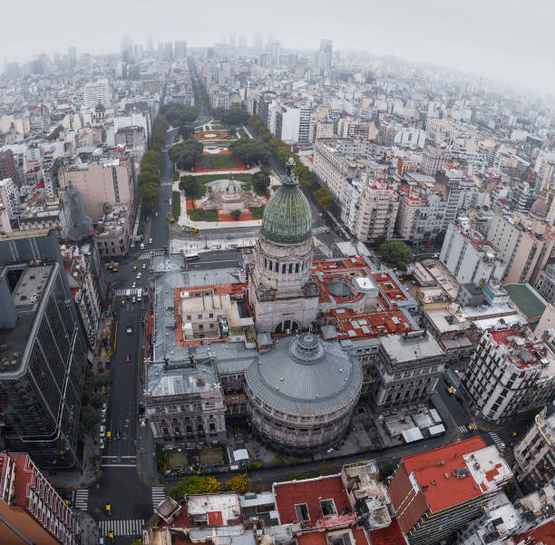 aerial view of the city of buenos aires - argentina palacio do govern imagens e fotografias de stock