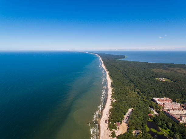 Aerial view of the Curonian Spit stock photo