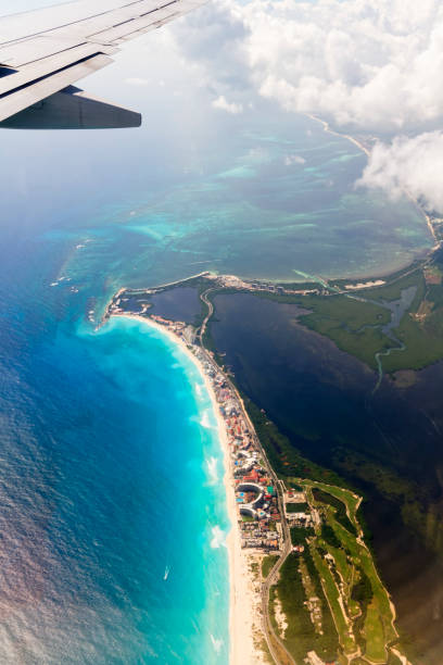 Aerial view of the Gulf of Mexico. stock photo