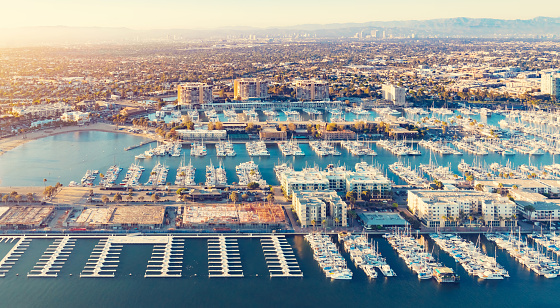 Luftbild Von Der Hafen Von Marina Del Rey In La Stockfoto Und Mehr