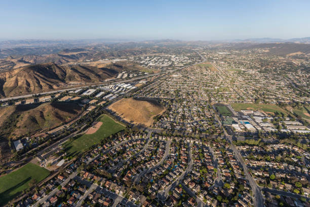 Aerial view of Thousand Oaks California stock photo