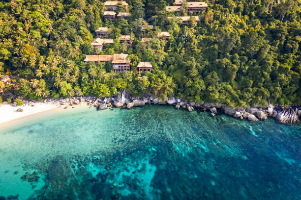 Aerial View of Tioman Island stock photo