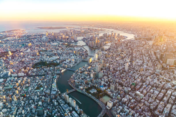 東京の航空写真 - 街　俯瞰 ストックフォトと画像