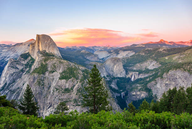 Aerial view of Yosemite national park. California, USA stock photo