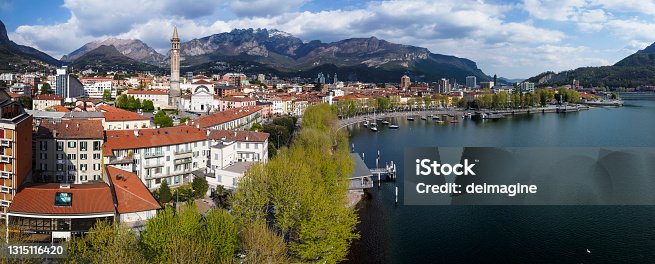 istock Aerial view on the city of Lecco, Como Lake, Italy 1315116420