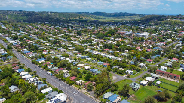 Aerial View Over Lismore, NSW, Australia stock photo