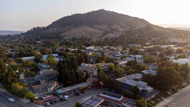 Aerial View Small Town stock photo
