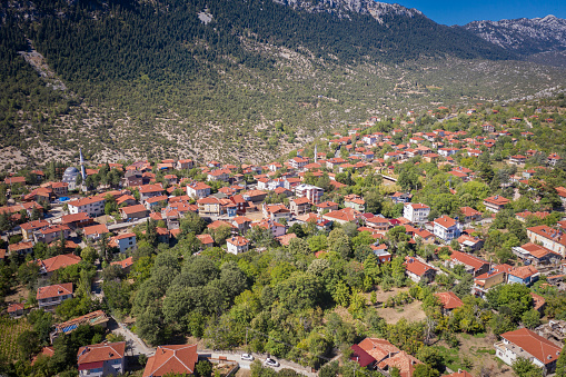 Aerial View Town Of Ormana Akseki Ormana Village In Antalya Stock Photo ...