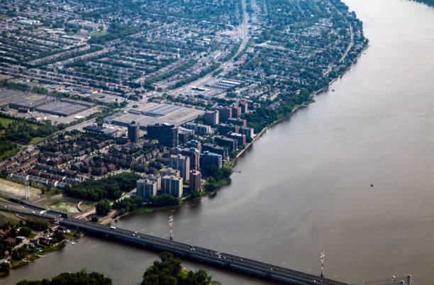 Aerial Views of Montreal stock photo