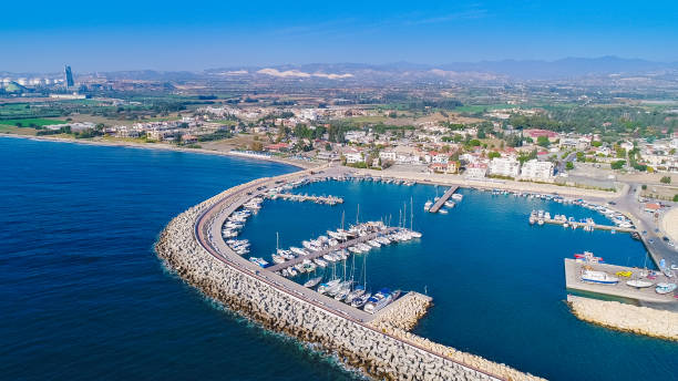 Aerial Zygi, Larnaca stock photo