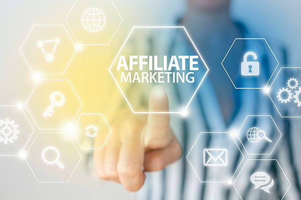 Affiliate Marketing Affiliate marketing, affiliate program, business strategy, advertising, consumerism. Affiliate Marketing stock pictures, royalty-free photos & images
