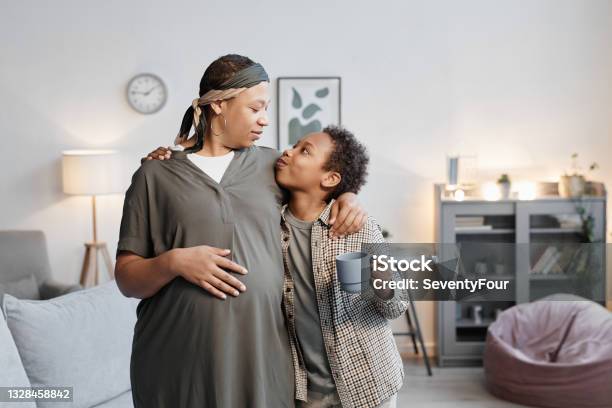 African American Mother with Teenage Son