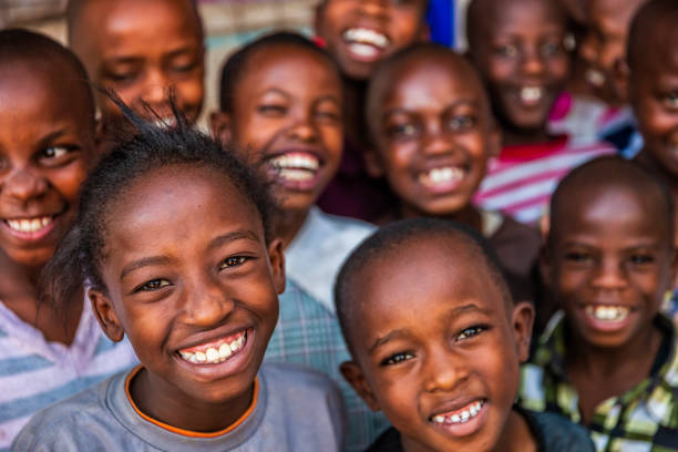 African children from an orphanage in Nairobi, Kenya stock photo
