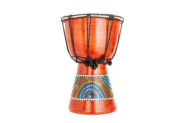African djembe Drum isolated on white background. stock photo