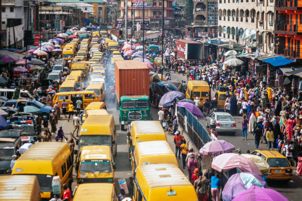 African megacity traffic - Lagos, Nigeria stock photo