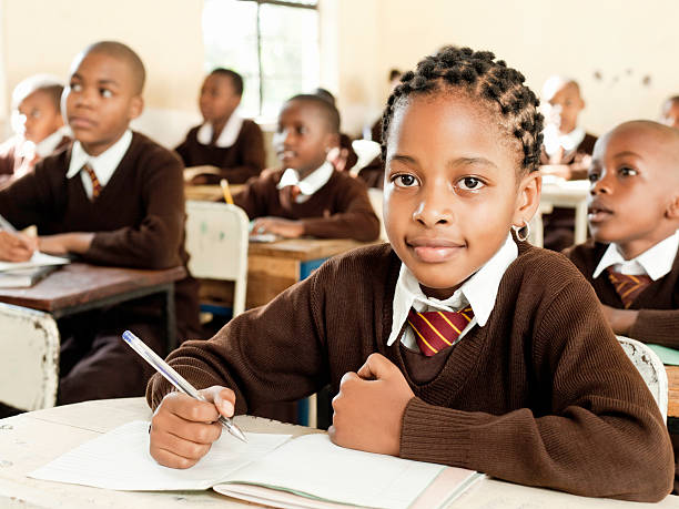 African Students at School stock photo