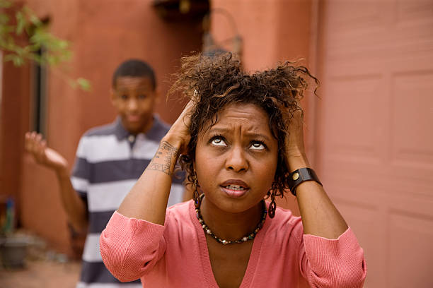 African-American single-parent family stock photo