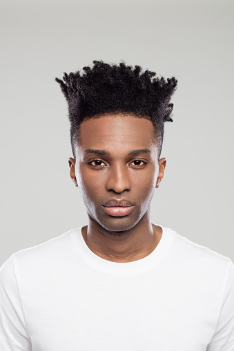 Afro American Man With Funky Hairstyle Stock Photo Download