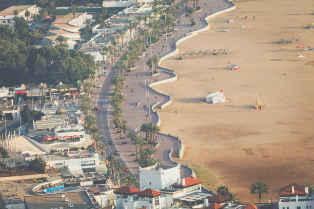 Agadir aerial panoramic view from the Agadir Kasbah (Agadir Fortress) in Morocco stock photo
