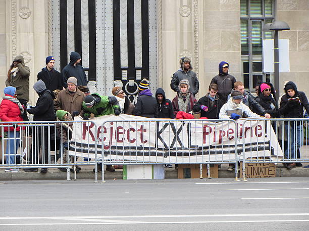 Against the Keystone Pipeline stock photo