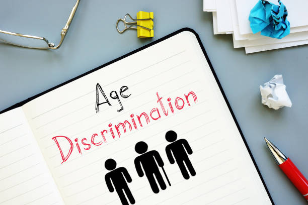 Age Discrimination is shown on the conceptual photo using the text stock photo