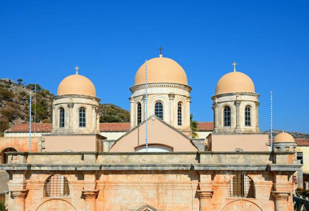 Agia Triada monastery, Crete. stock photo
