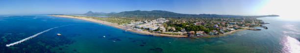 Agios Georgios Argyrades Beach Panorama stock photo
