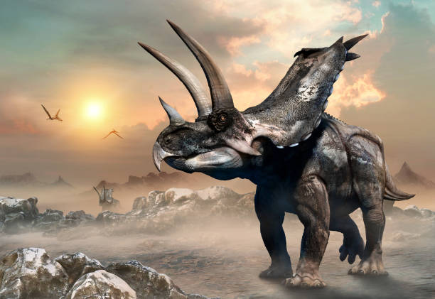 Agujaceratops scene 3D illustration stock photo