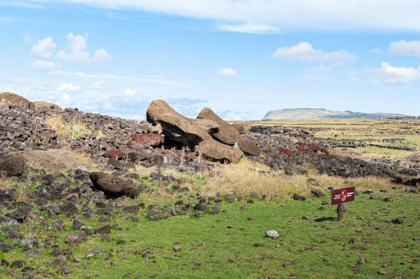 Ahu Akahanga, Easter Island, Chile stock photo