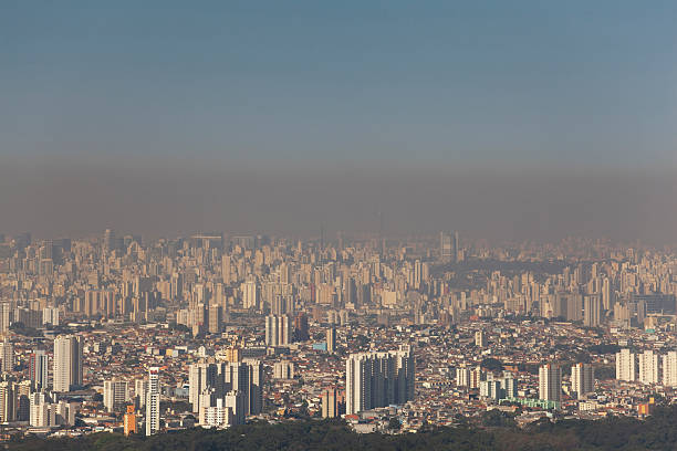 Air Pollution on Sao Paulo city stock photo